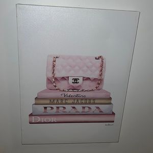 Large pink designer print wall decor